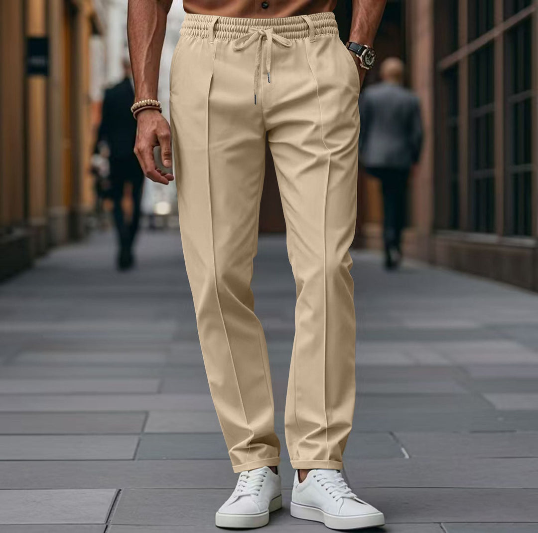 Herren elegante Chinohose mit dehnbarem Bund und seitlichen Taschen Drune