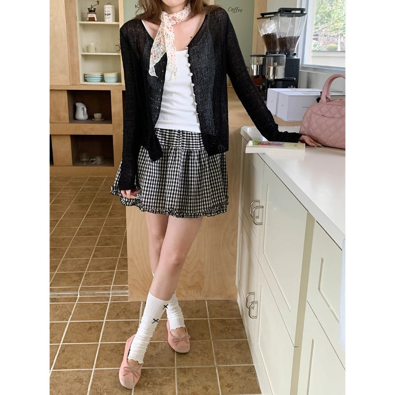 Damen leichte Strickjacke Drune