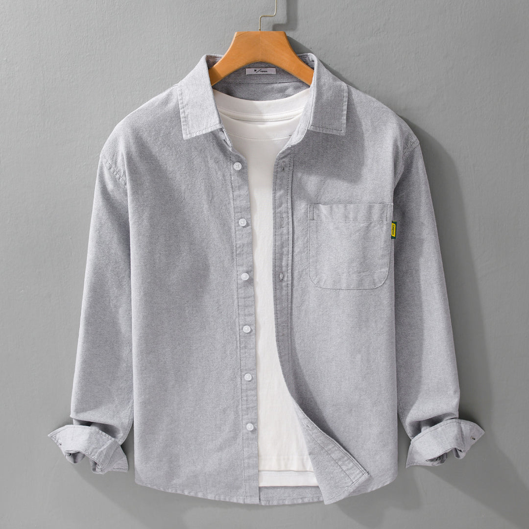 Damen Leichtes Baumwoll-Overshirt mit Kentkragen, aufgesetzter Brusttasche und Relaxed-Fit Drune
