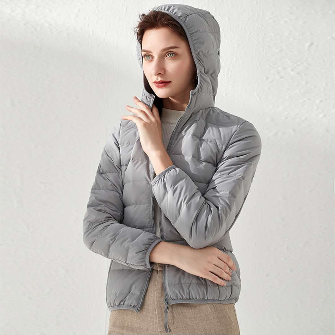 Damen Leichte gesteppte Kurzjacke mit Stehkragen und tailliertem Schnitt Drune