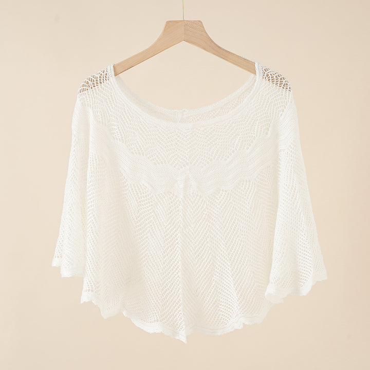 Damen luftiger Strickponcho im modernen Design Drune