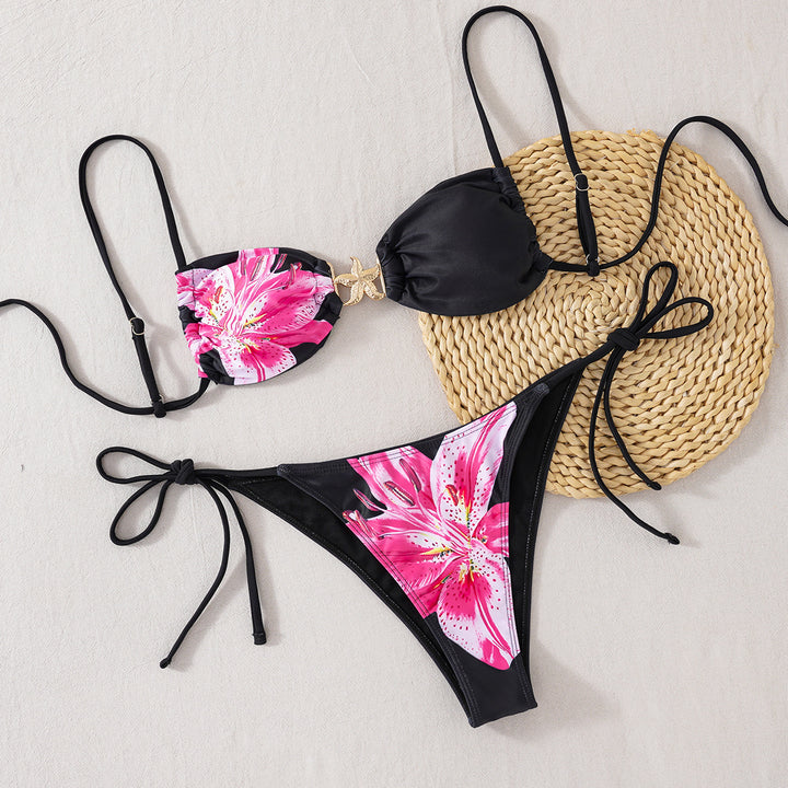 Damen Push-Up Bikini mit glamourösem Gold-Detail Drune
