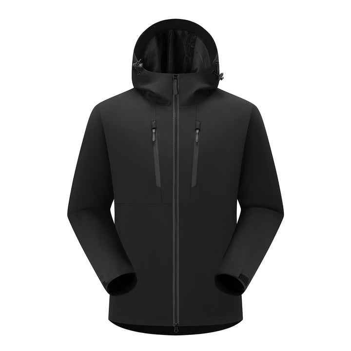 Herren Technische Softshell-Jacke mit ergonomischer Kapuze und vertikalen Brusttaschen Drune