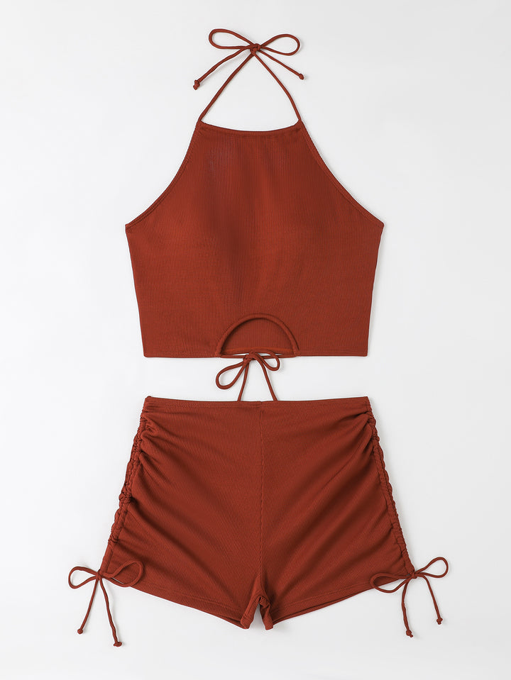 Damen Freizeit-Bikini-Set mit Raffungen Drune