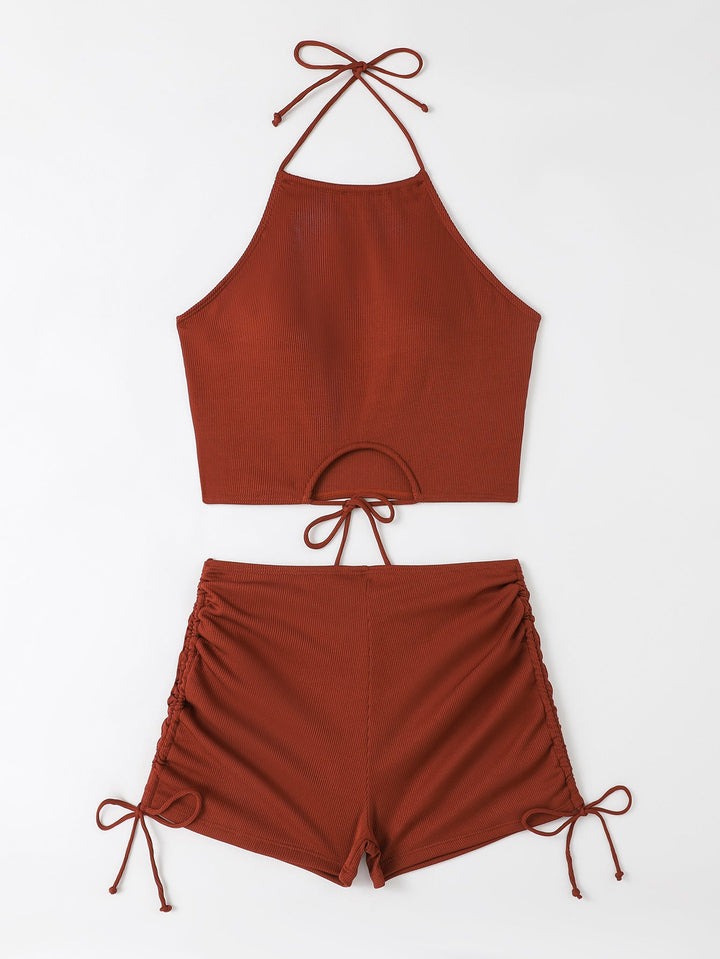 Damen Freizeit-Bikini-Set mit Raffungen Drune