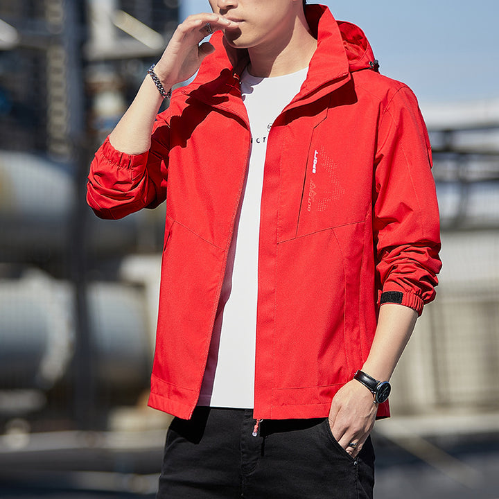 Herren Leichte Kapuzen-Softshelljacke mit winddichter Membran und minimalistischem Urban‑Schnitt Drune