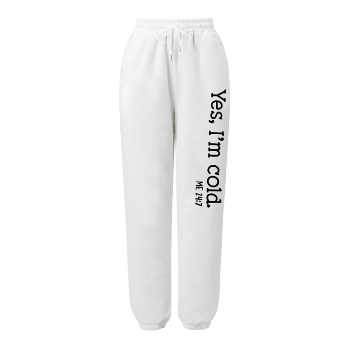 Damen nan weite Jogginghose hochgeschnitten mit seitlichem Statementprint und elastischem Bund Drune