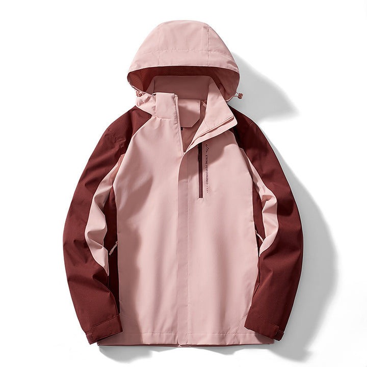 Damen Leichte zweifarbige Softshelljacke mit Kapuze, atmungsaktivem Meshfutter und Brustreißverschluss Drune