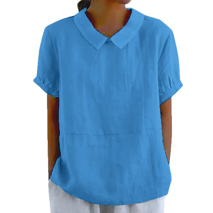 Damen Bio-Leinen Bluse mit Kragen Drune