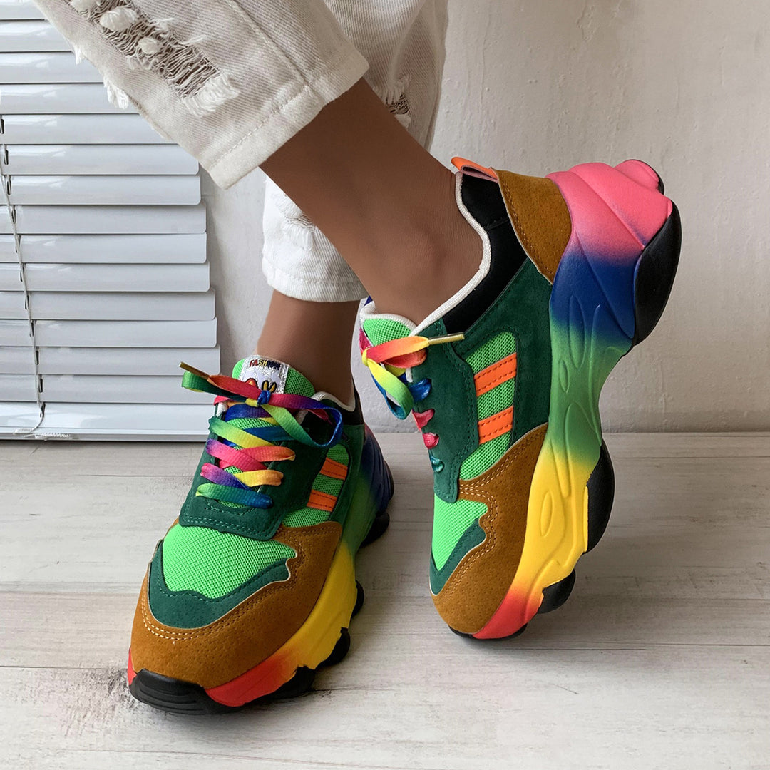 Damen Bunte Chunky Sport Sneakers Drune