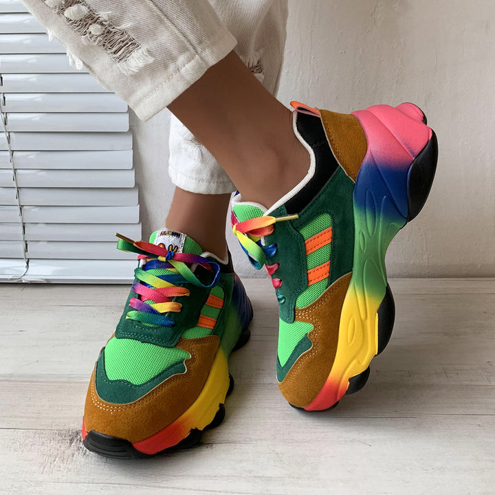 Damen Bunte Chunky Sport Sneakers Drune