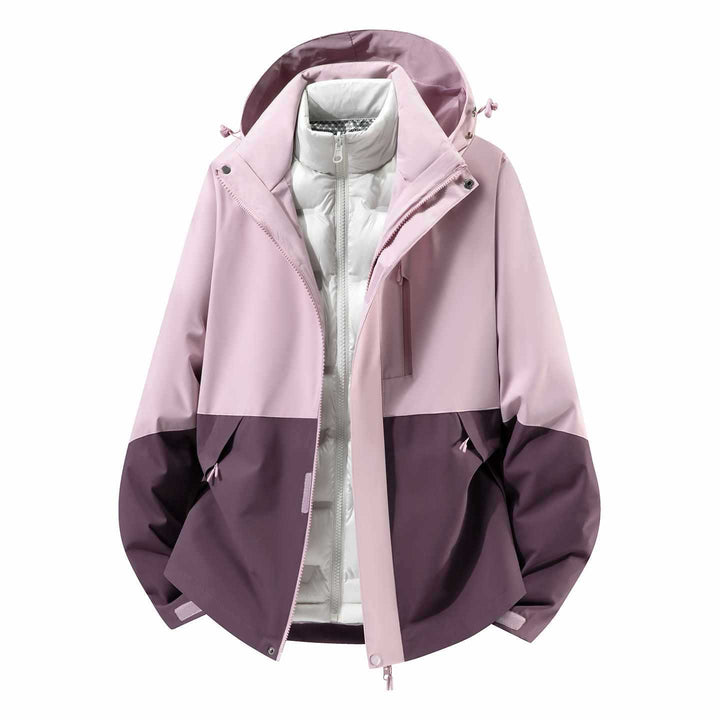 Herren Wasserfeste dreiteilige Winterjacke mit abnehmbarer Daunen-Innenjacke und Kapuze Drune