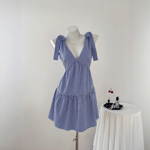 Damen Sommerkleid mit Rüschendetails und verstellbaren Trägern Drune