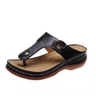 Damen Komfortable Zehentrenner-Sandalen mit anatomischem Fußbett und modischem Riemendesign Drune