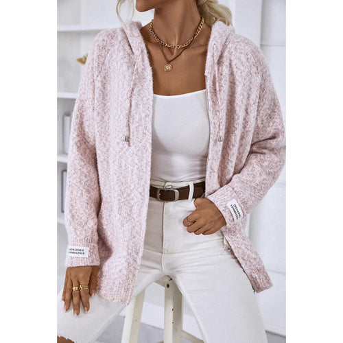 Damen Cozy Boucle Strick Hoodie Drune