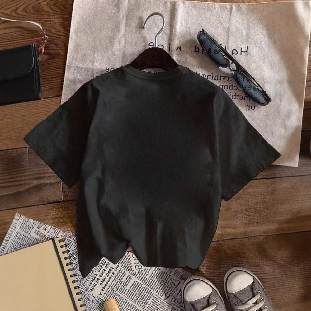 Damen Oversized T-Shirt mit kreativem Statementdruck Drune