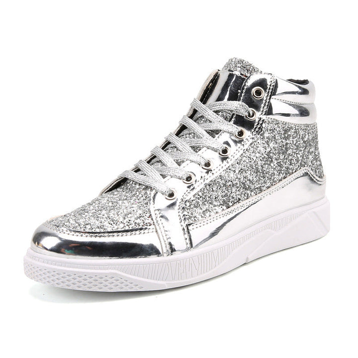 Damen Hochglänzende Sneaker mit glitzerndem Obermaterial und rutschfester Sohle Drune