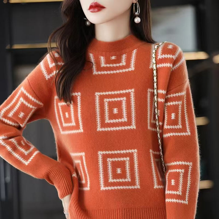 Damen gemusterter Pullover Drune