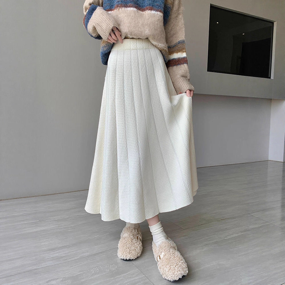 Damen Weit geschnittener Strickrock Drune