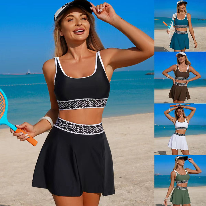 Damen Sportliches Bikini-Set mit Rock Drune
