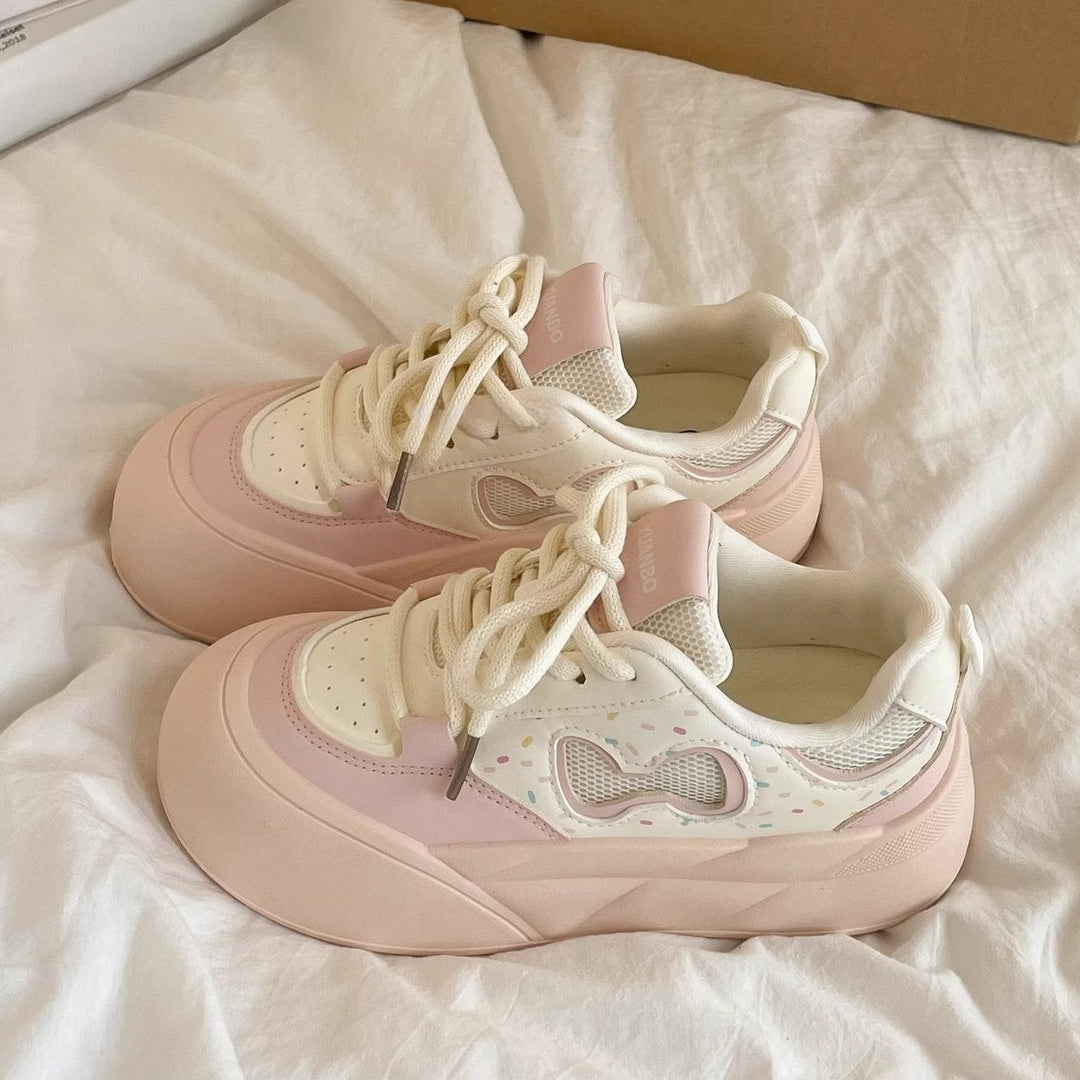 Damen Sportliche Sneakers mit übergroßem Sohlenprofil und atmungsaktiven Einsätzen Drune