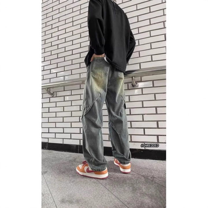 Herren Weitgeschnittene Cargo-Jeans Drune
