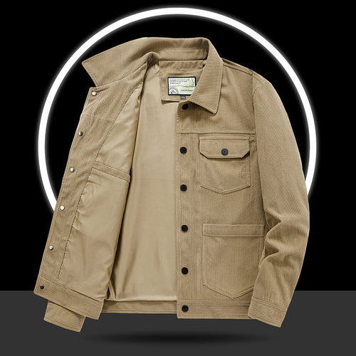 Herren Lässige Cordjacke mit praktischen Taschen Drune 1787797822