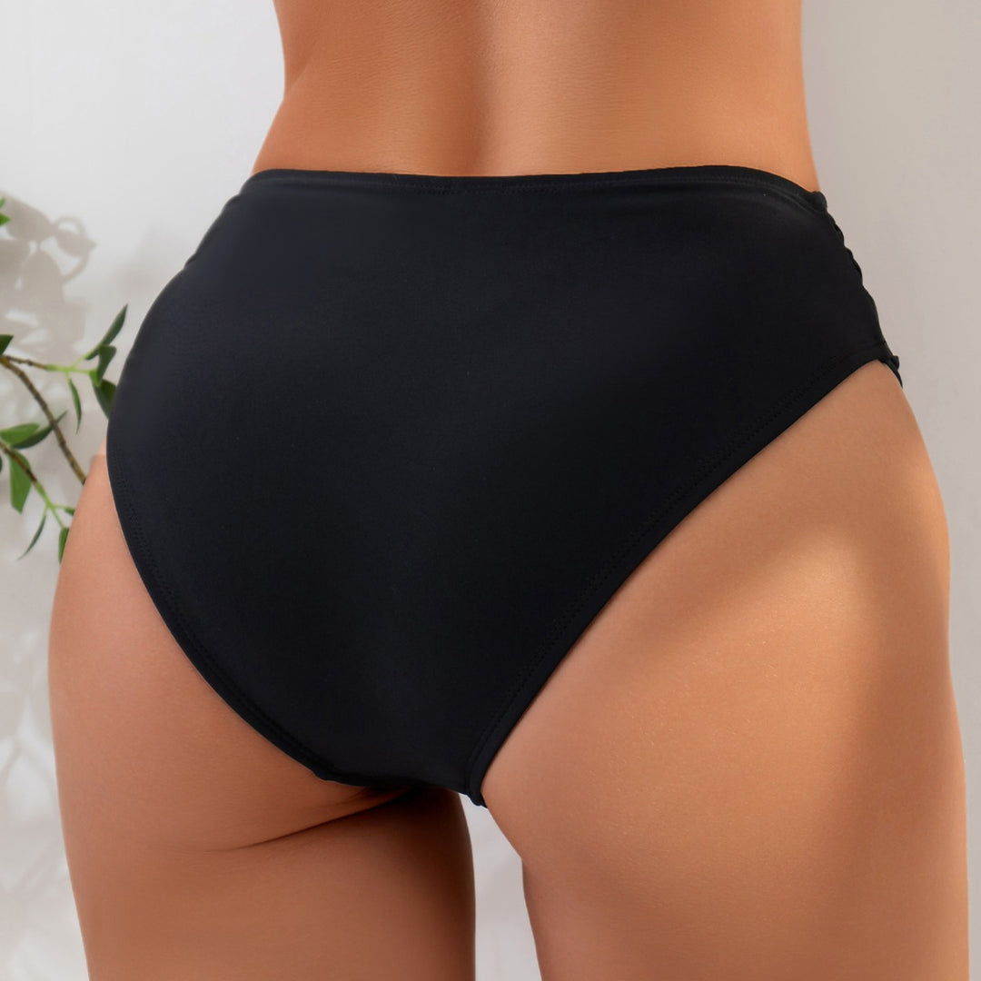 Damen Hochtaillierte Badehose mit eleganter Raffung Drune