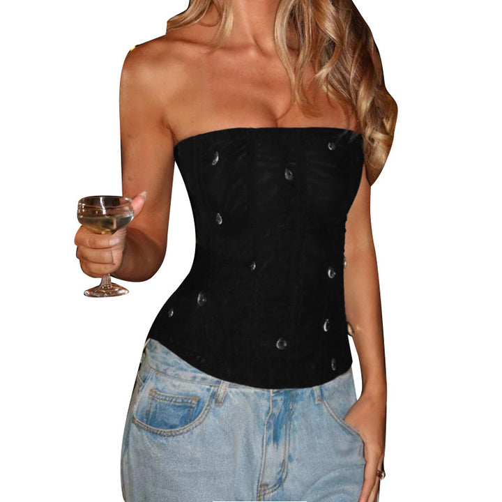 Damen Couture Korsage mit funkelnden Strassdetails Drune