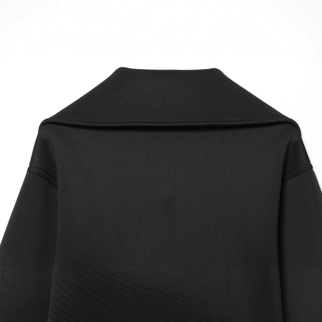Damen Cropped-Boxy-Jacke mit übergroßem Funnelkragen und verdecktem Reißverschluss Drune