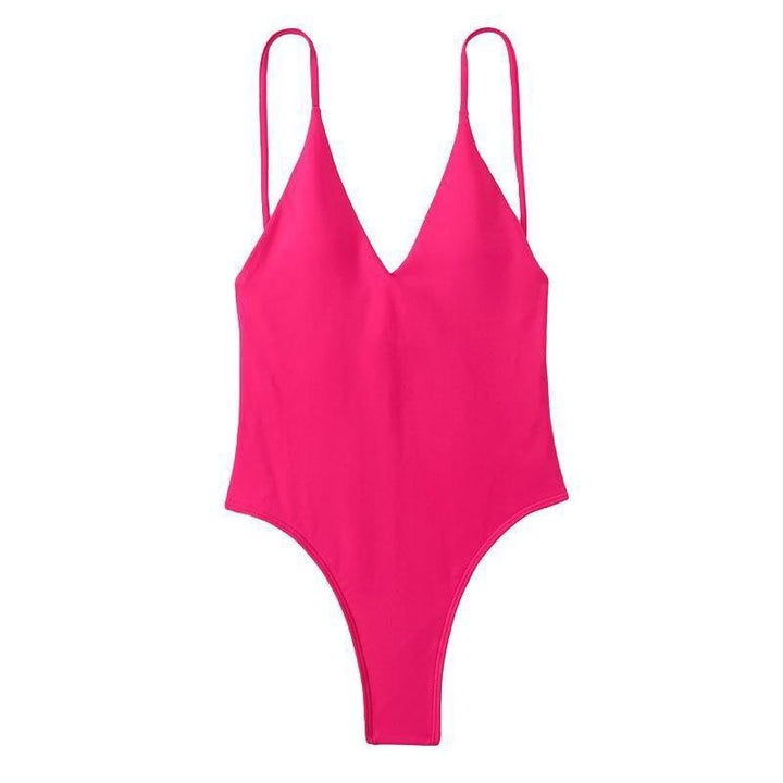 Damen eleganter Hoch-Cut Einteiler Badeanzug Drune