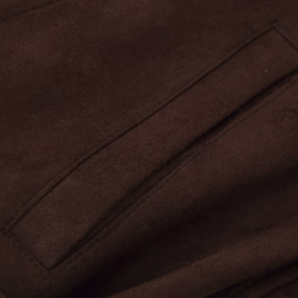 Damen elegante Oversized-Bomberjacke mit Taillengürtel Drune