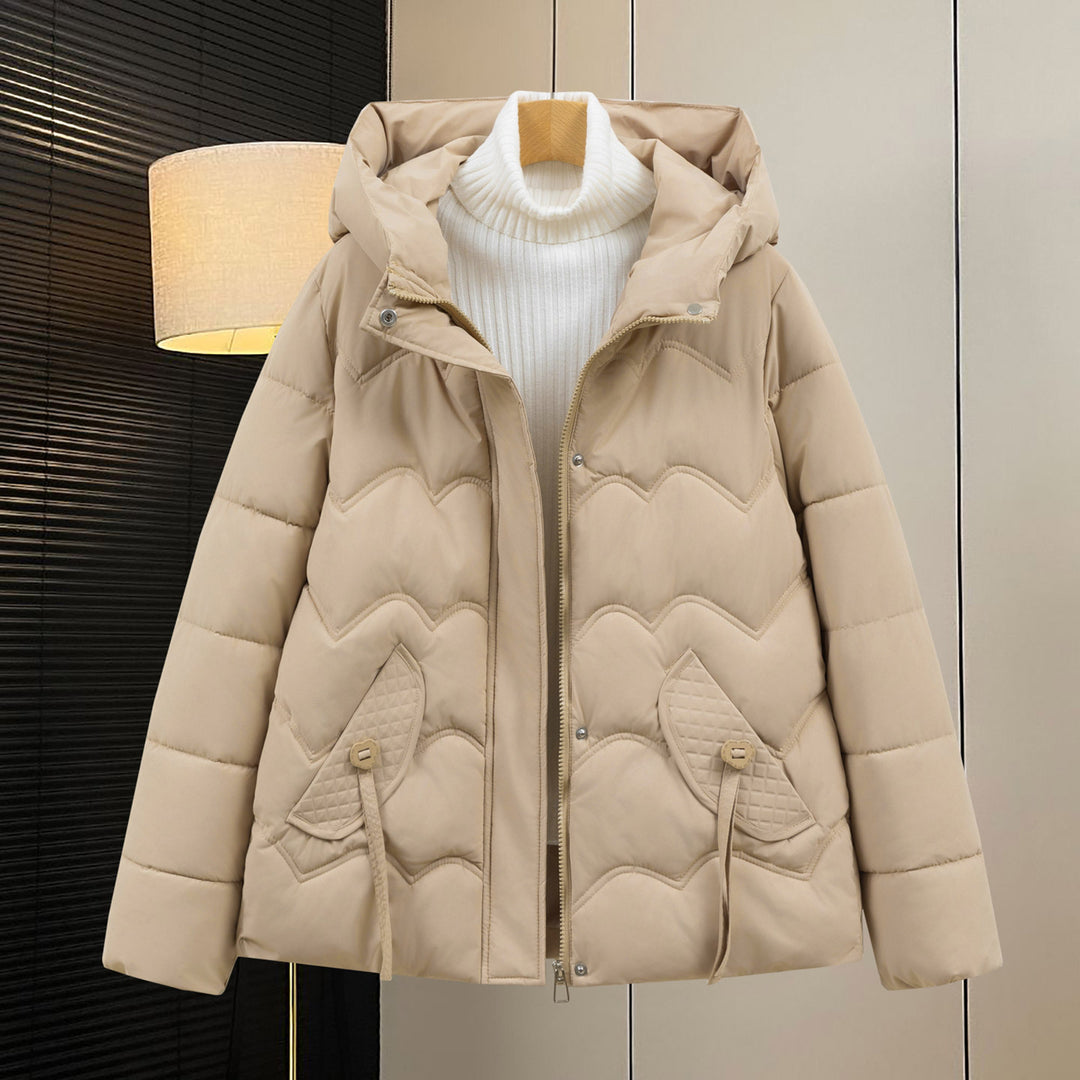 Damen Steppjacke mit Kapuze und Eingrifftaschen Drune