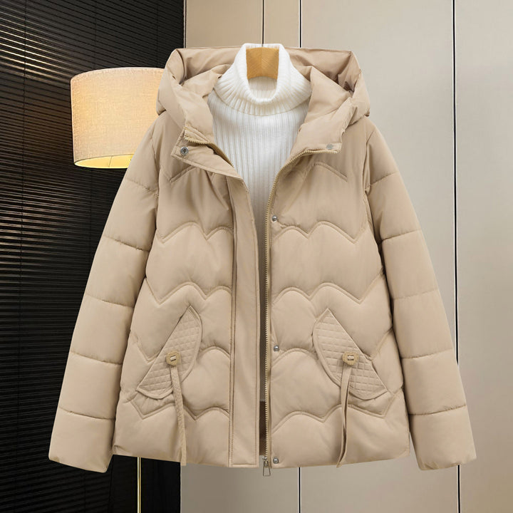 Damen Steppjacke mit Kapuze und Eingrifftaschen Drune