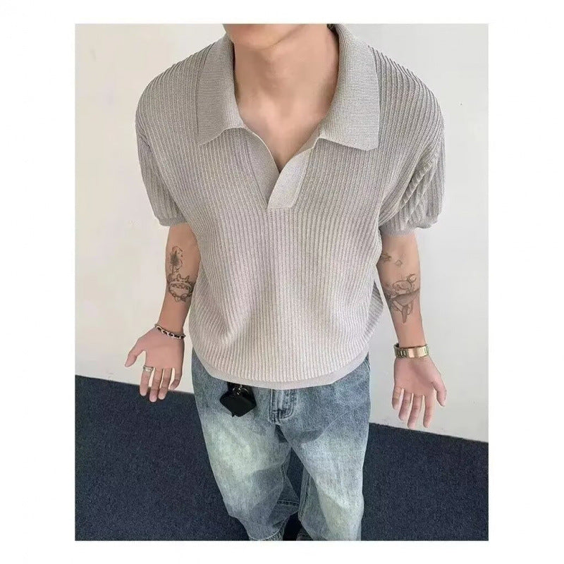 Herren Elegantes Poloshirt mit strukturiertem Design Drune