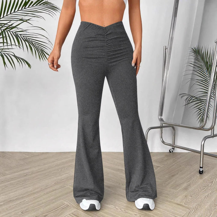 Damen Hochtaillierte Bootcut-Hose Drune