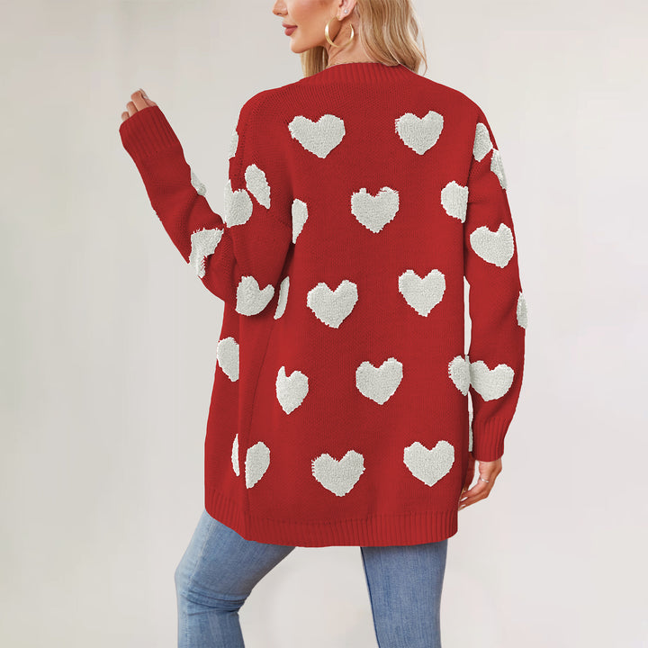 Damen Strickjacke mit Herzen Drune