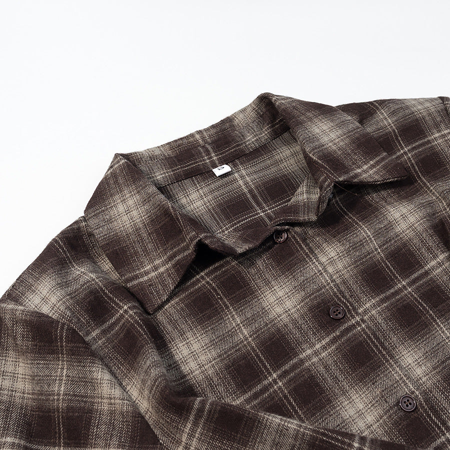 Damen Kariertes Baumwollhemd mit Wickel‑Drapierung und Oversize‑Silhouette Drune