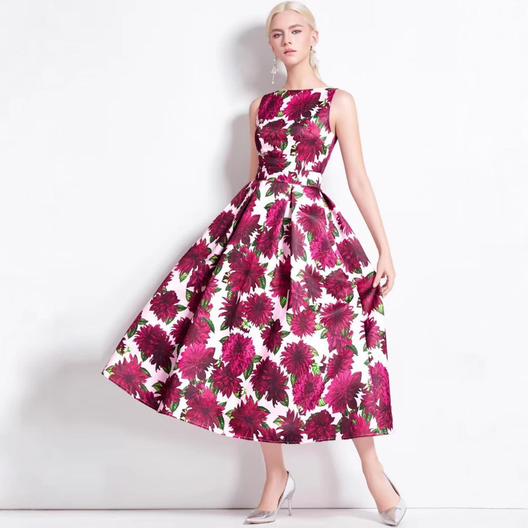 Damen Maxikleid mit floralen Applikationen und tailliertem Schnitt Drune