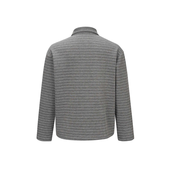 Herren Langarm-Polohemd im Relaxed‑Fit mit feinem Streifenstrick Drune