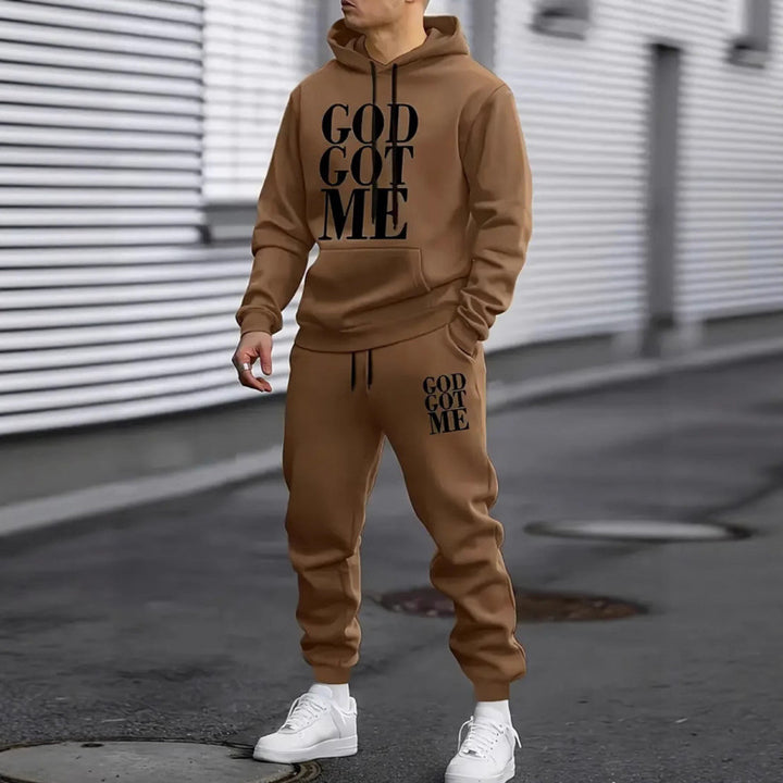Herren Fragen Hoodie und Jogginghose Set Drune