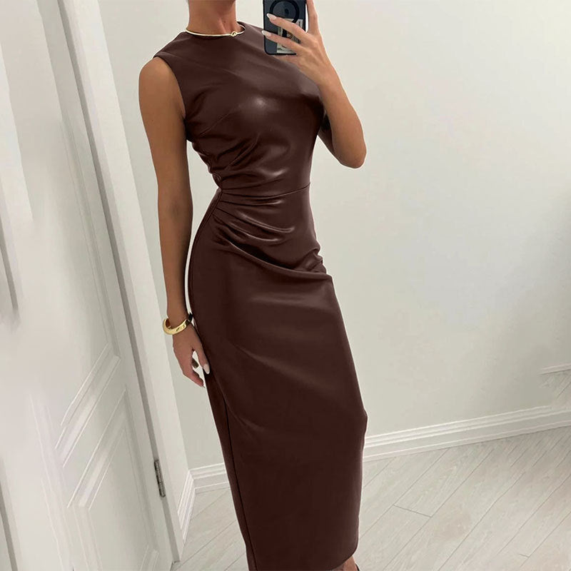 Damen Langes Kleid mit asymmetrischem Schnitt und elegantem Drapé Drune