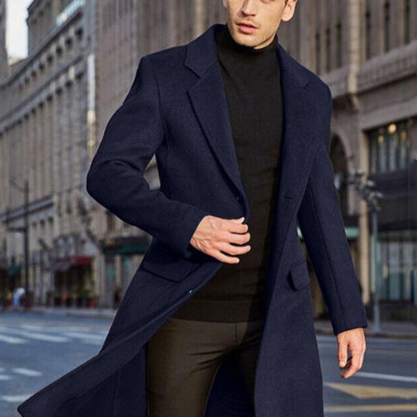 Herren eleganter klassischer Langmantel Drune