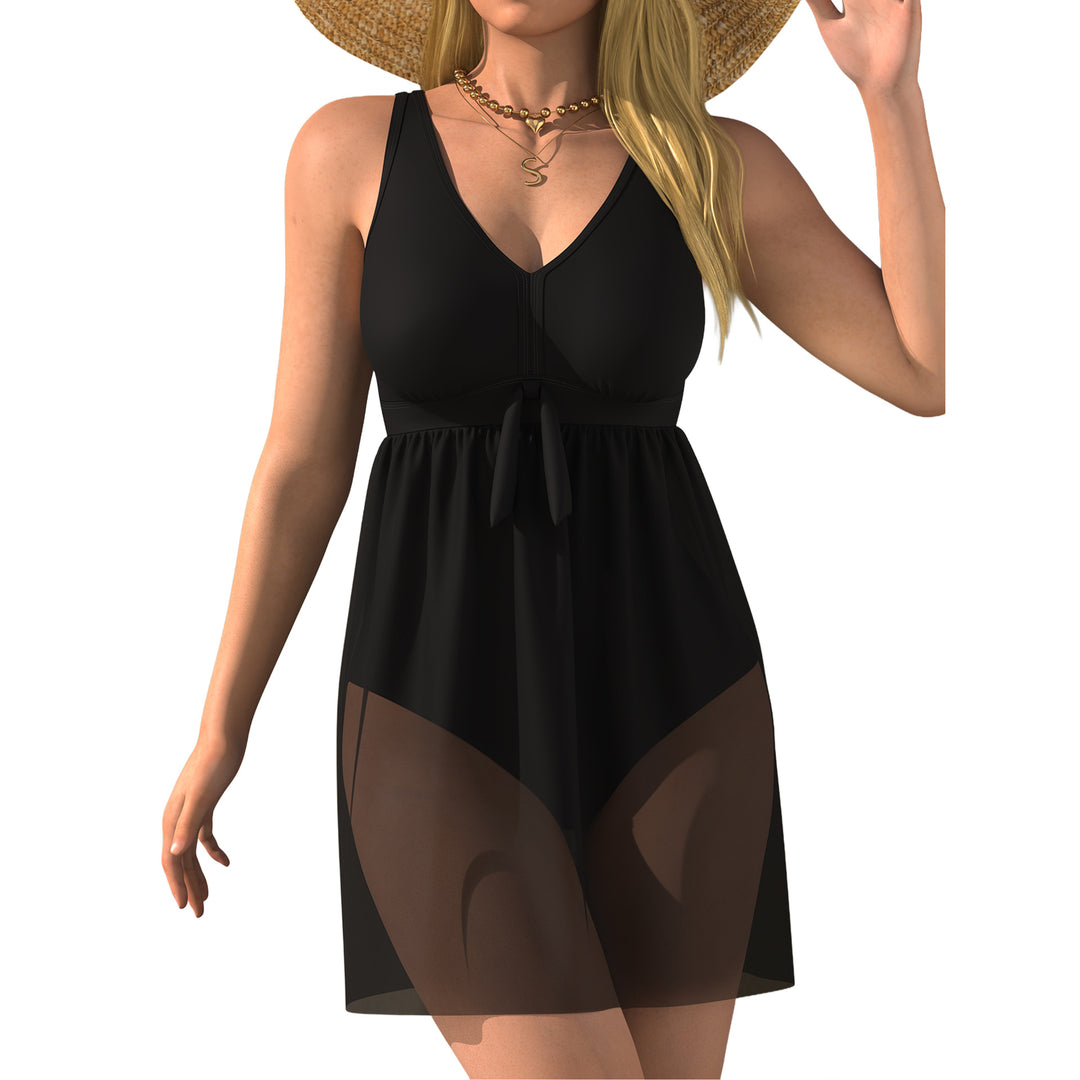 Damen Schwimmdress mit transparenter Overshirt Drune