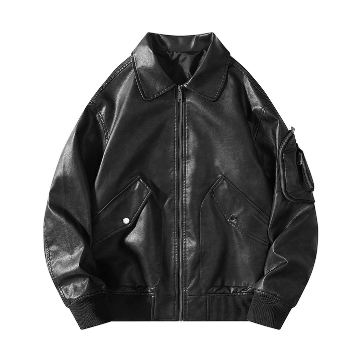 Herren Kunstleder Bomberjacke Drune