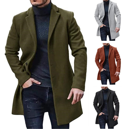 Herren klassischer Woll-Mantel Drune
