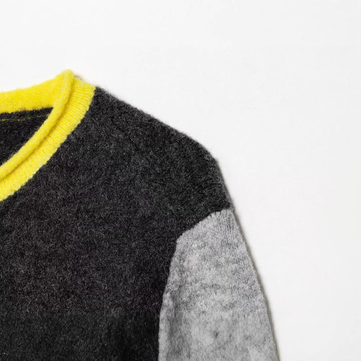 Damen Cardigan mit kontrastfarbener Knopfleiste und zweifarbigen Ärmeln Drune