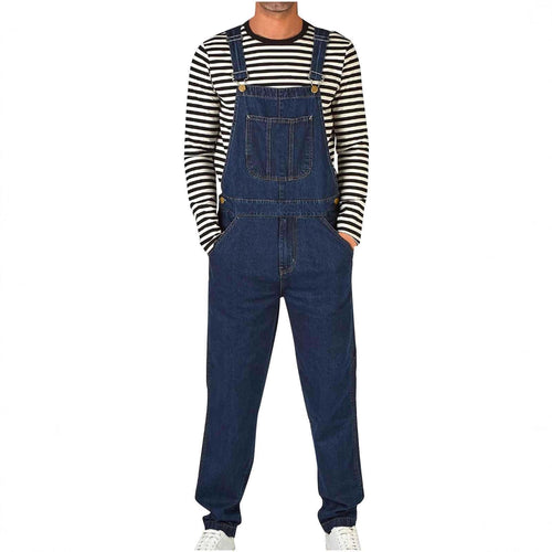 Herren Jeans Latzhose mit Taschen und verstellbaren Trägern