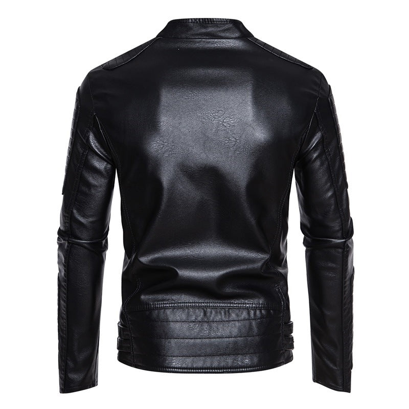 Herren Modische Bikerjacke aus Kunstleder Drune