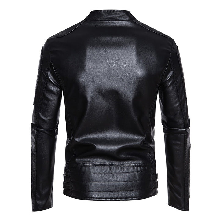 Herren Modische Bikerjacke aus Kunstleder Drune